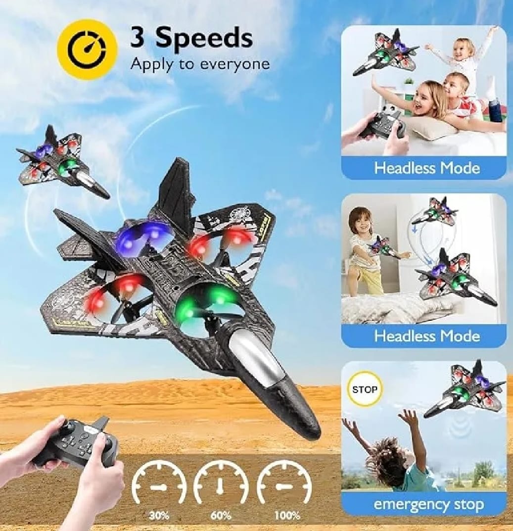 Premium RC Fighter Jet Plane 24G Remote Control Foam Airplane | High-Speed Stunt Glider for Kids & Adults